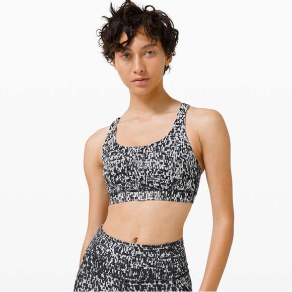 lululemon athletica Other - Lululemon Energy Bra Medium Support, B-D Cup
Urban Block Ice Grey Black sz 6
